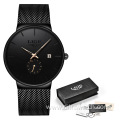 LIGE Fashion Men's Watch Luxury Top Brand Mesh Stainless Steel Wristwatch Military Waterproof Quartz Watches relogio masculino